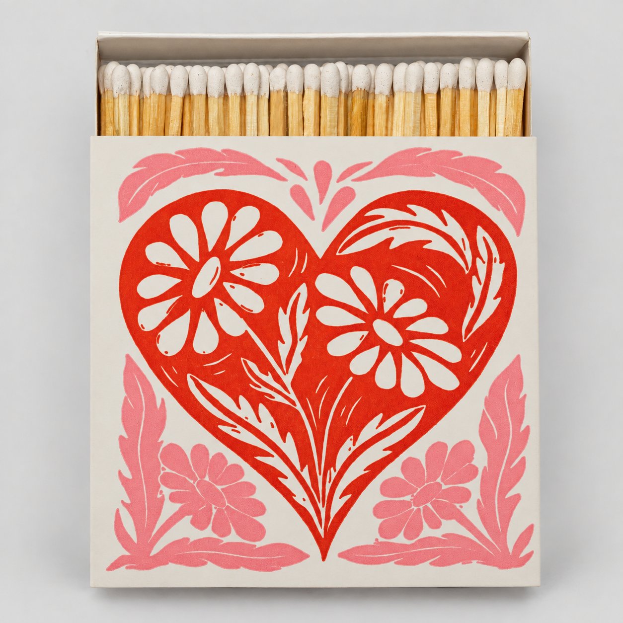 Decorative Square Safety Matches – Botanical Heart