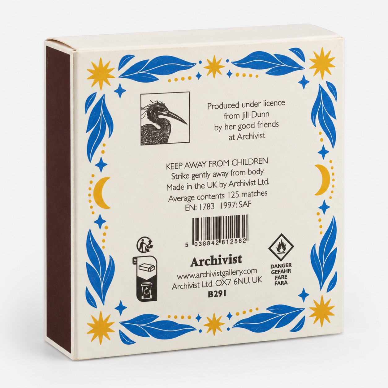 Decorative Square Safety Matches – Golden Sun