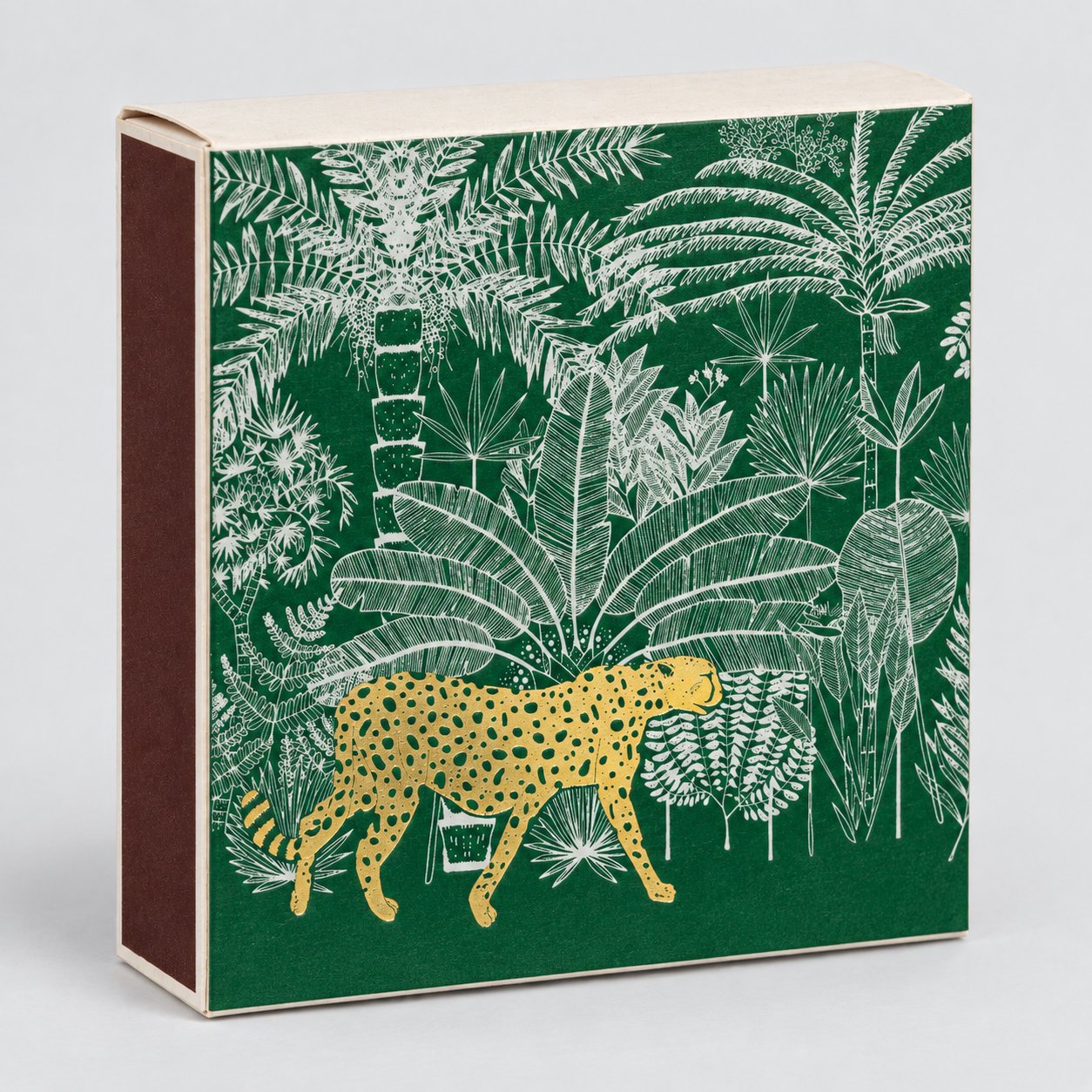 Decorative Square Safety Matches – Green Cheetah in Jungle