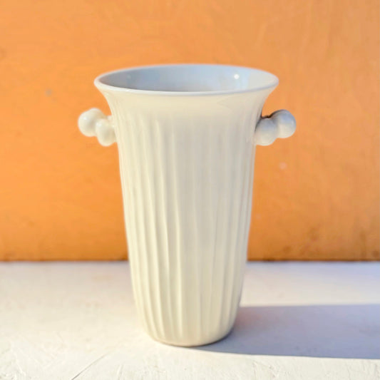 Fluted Porcelain Vase – White