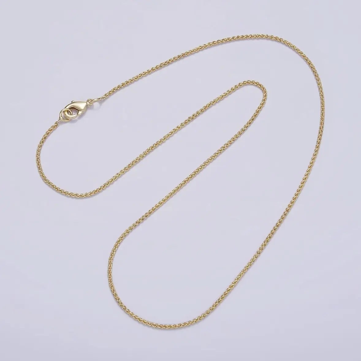 Gold Filled 1.2mm Dainty Wheat Chain Necklace - 16"
