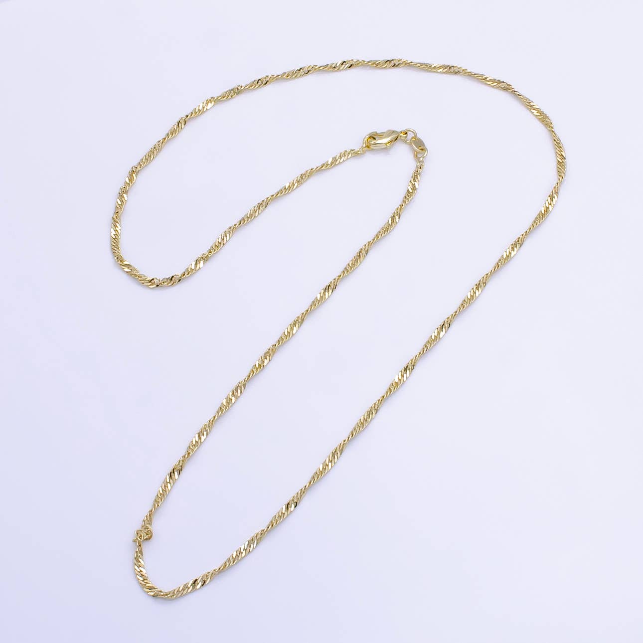 Gold Filled 2mm Singapore Chain Necklace - 20"
