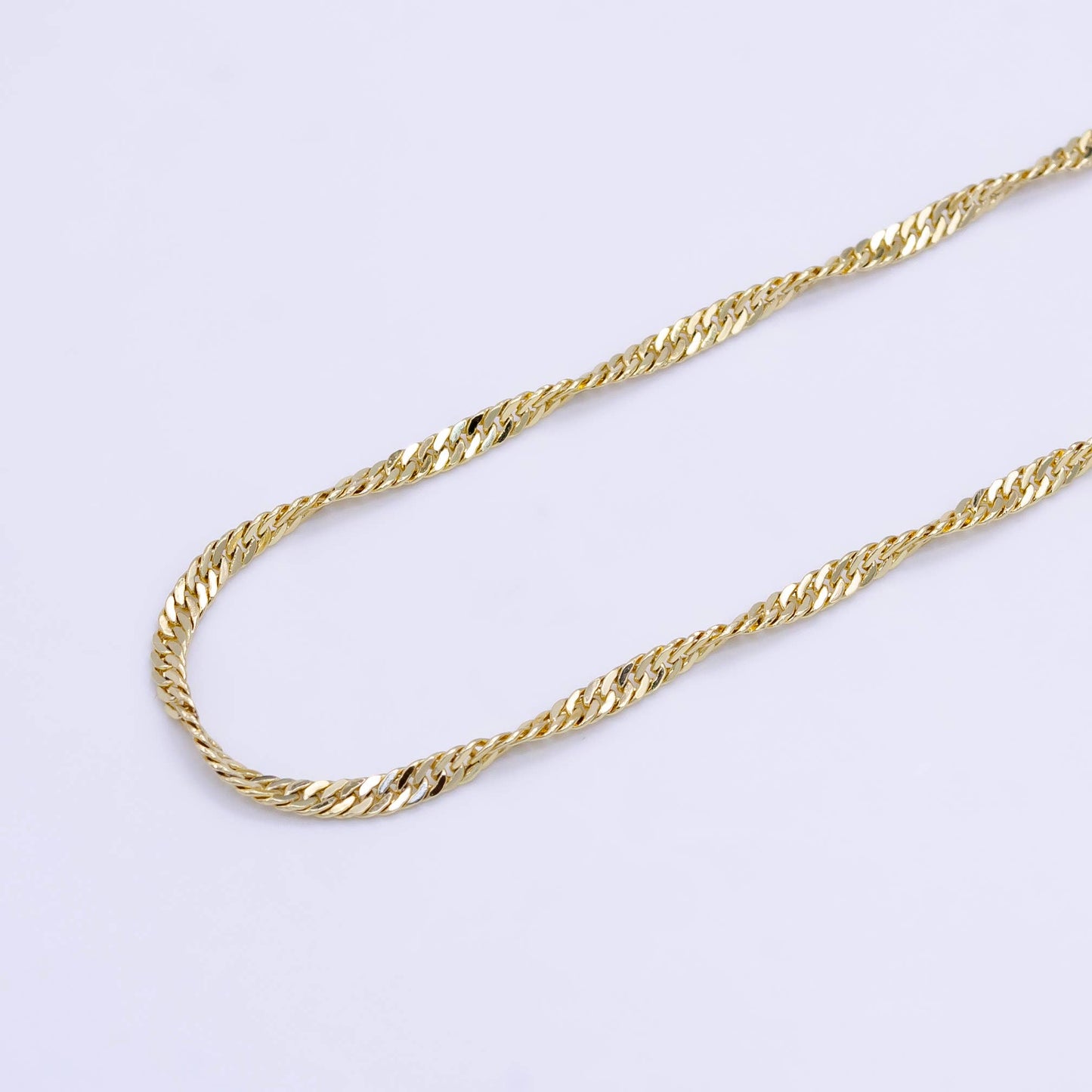 Gold Filled 2mm Singapore Chain Necklace - 20"