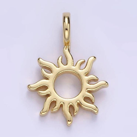 Open Celestial Sun Ray Charm - Gold Filled