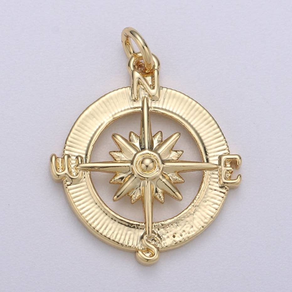 Compass Charm - Gold Filled