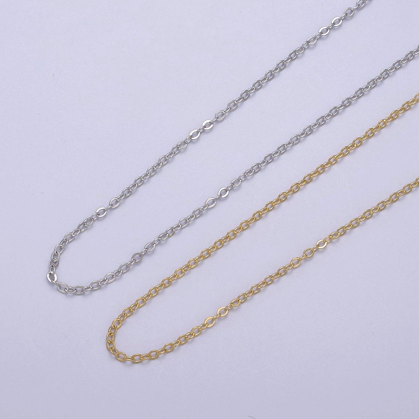 Gold Filled 1.3mm Dainty Cable Chain Necklace - 16" (select material)
