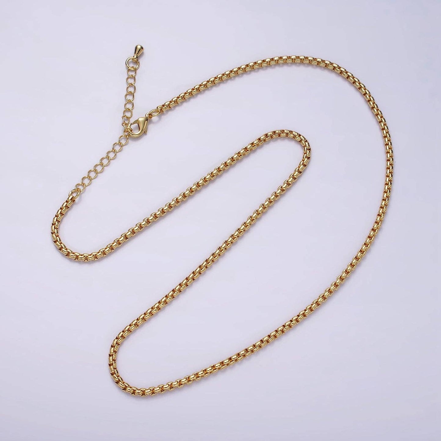 Gold Filled 2.5mm Chunky Box Chain Necklace - 18" (select material)