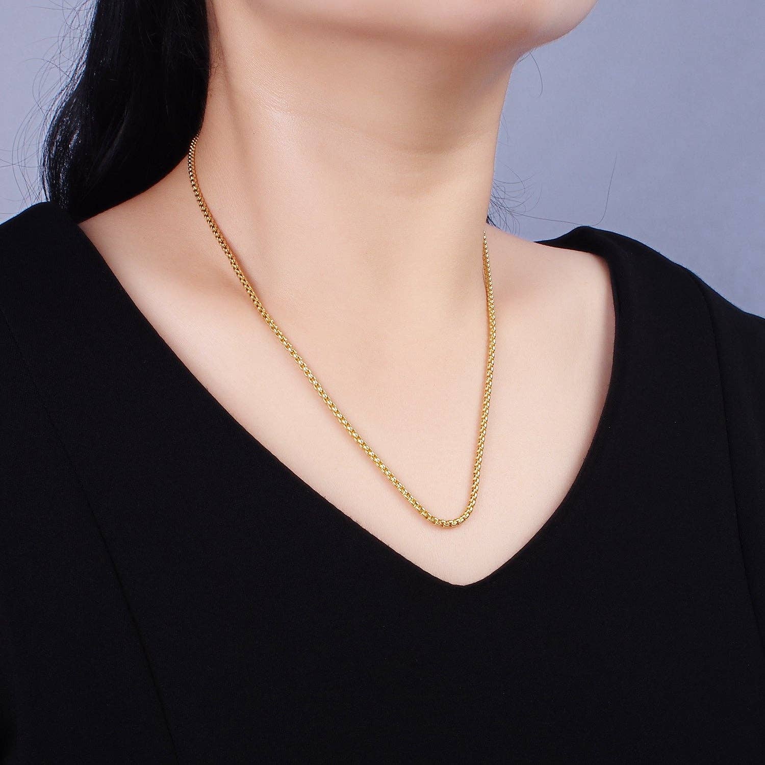 Gold Filled 2.5mm Chunky Box Chain Necklace - 18" (select material)