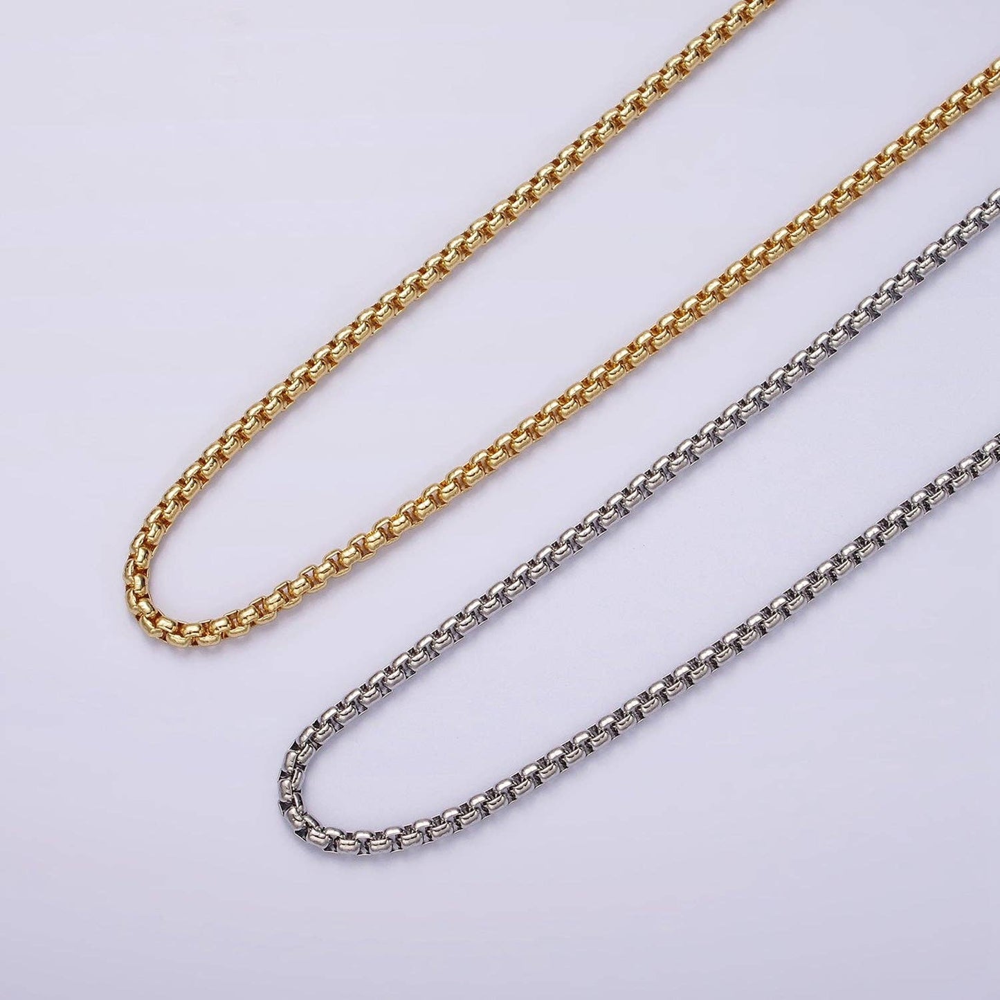 Gold Filled 2.5mm Chunky Box Chain Necklace - 18" (select material) Gold Fill