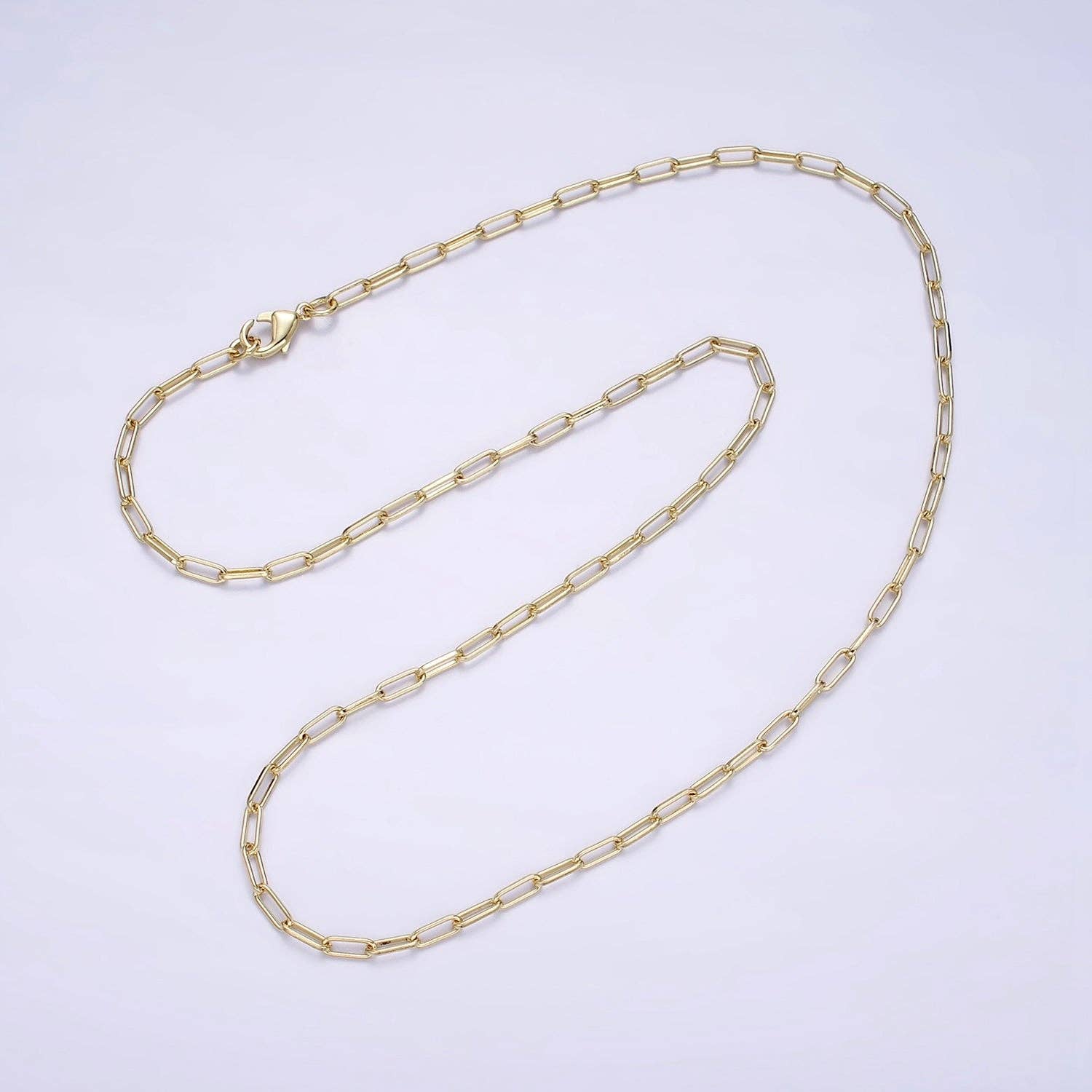 Gold Filled 2.3mm Paperclip Chain Necklace - 16"