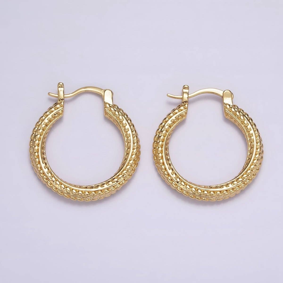 Gold Filled 25mm Braided Twist Hoop Earrings