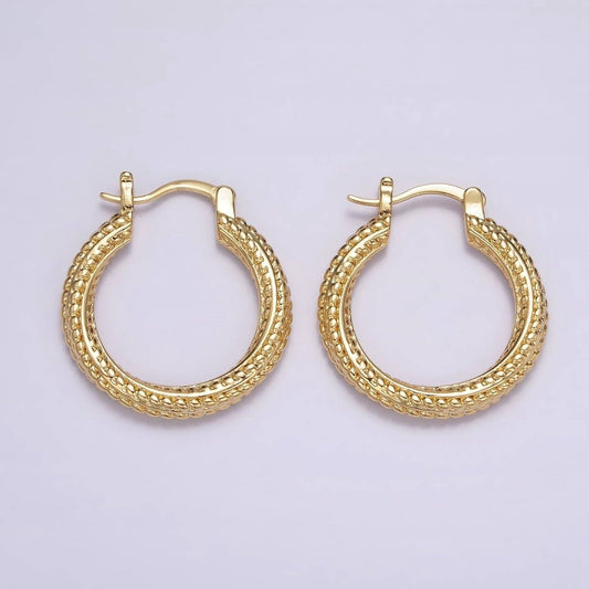 Gold Filled 25mm Braided Twist Hoop Earrings