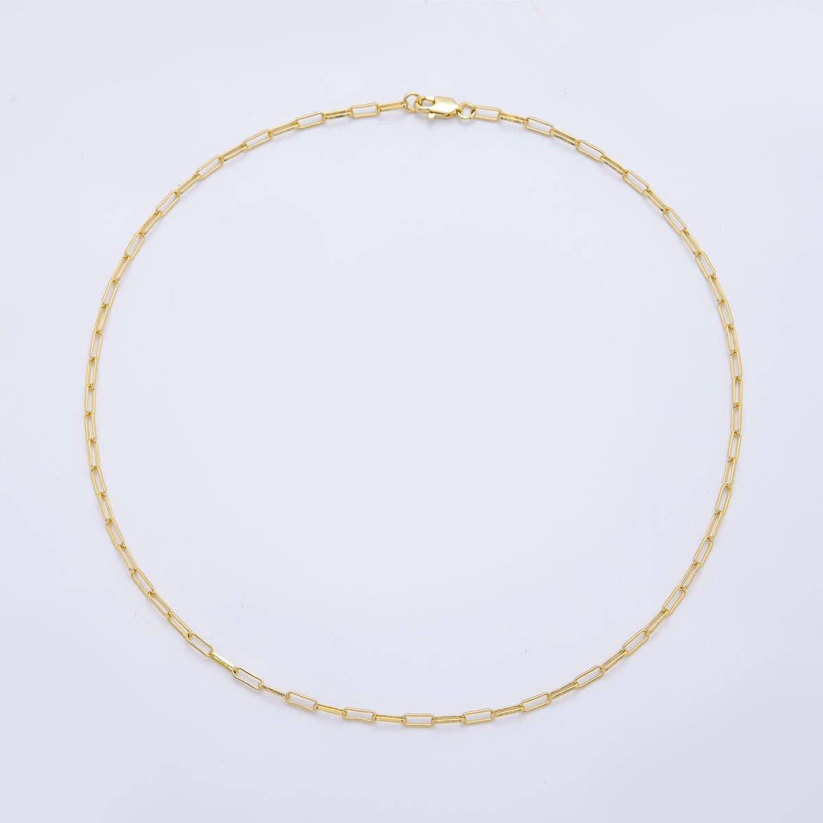 Gold Filled 6.7mm x 2.4mm Paperclip Chain Necklace - 16"
