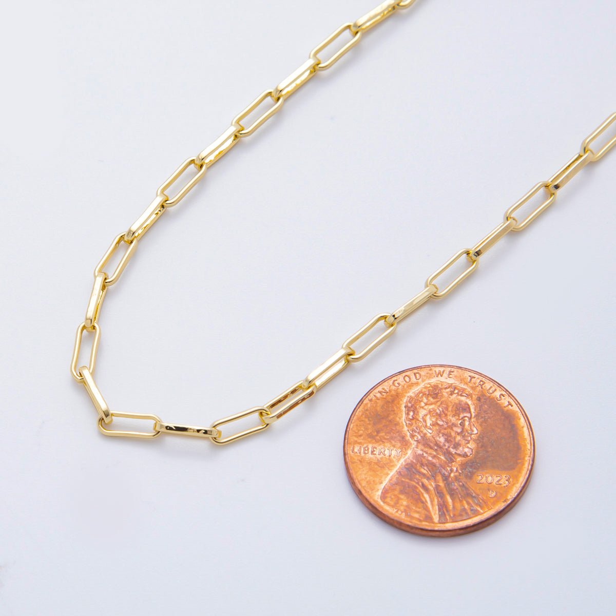 Gold Filled 6.7mm x 2.4mm Paperclip Chain Necklace - 16"