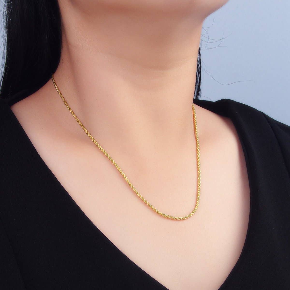Gold Filled 1.9mm Rope Chain Necklace - 18"