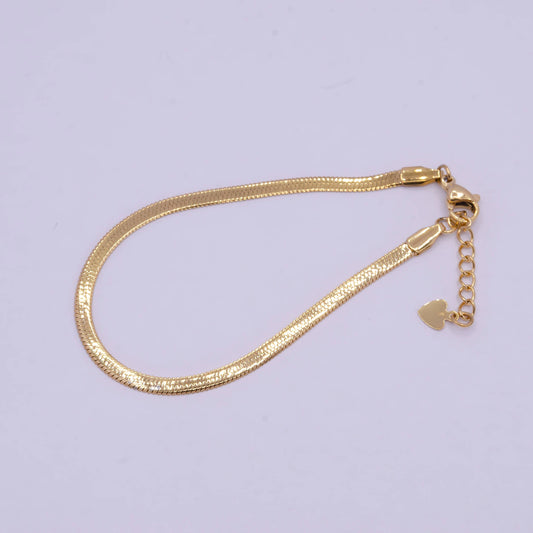 3mm Herringbone Bracelet - Gold Filled