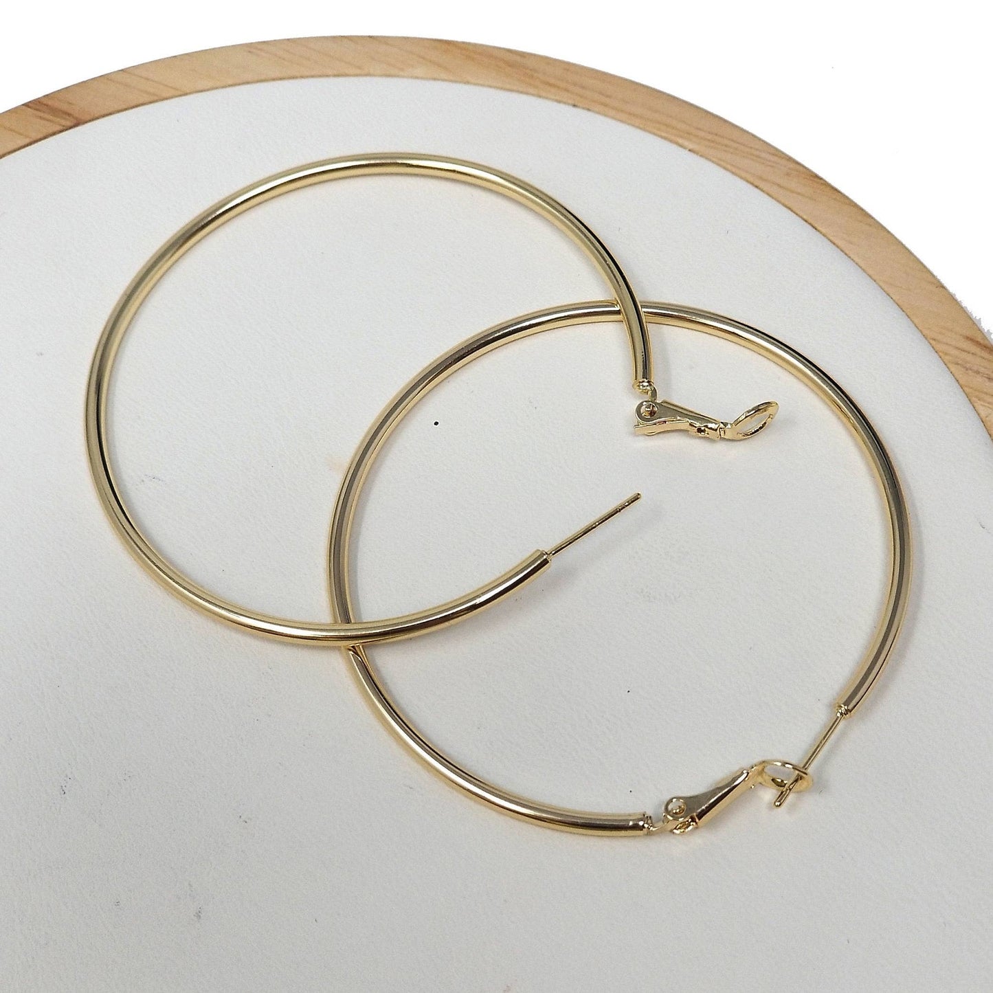 Gold Filled 50mm Thin Hoop Earrings