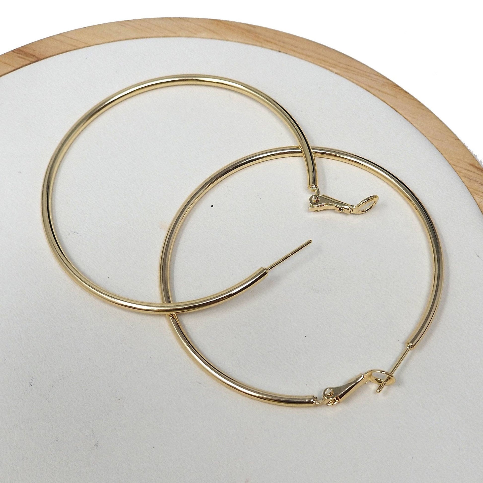 Gold Filled 50mm Thin Hoop Earrings
