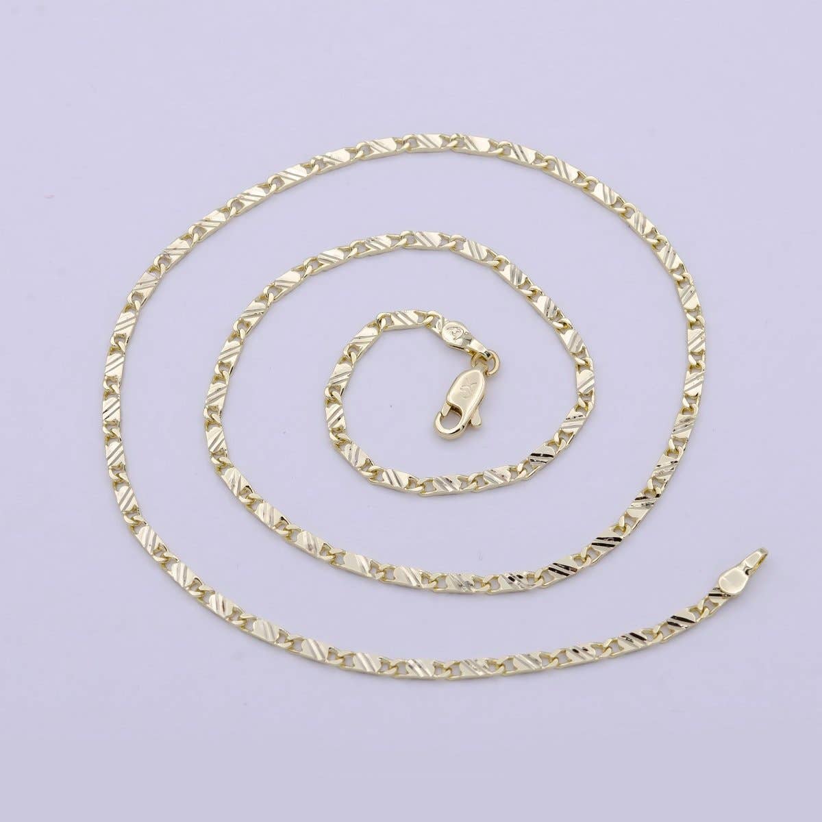 Gold Filled 2mm Scroll Chain Necklace - 27"