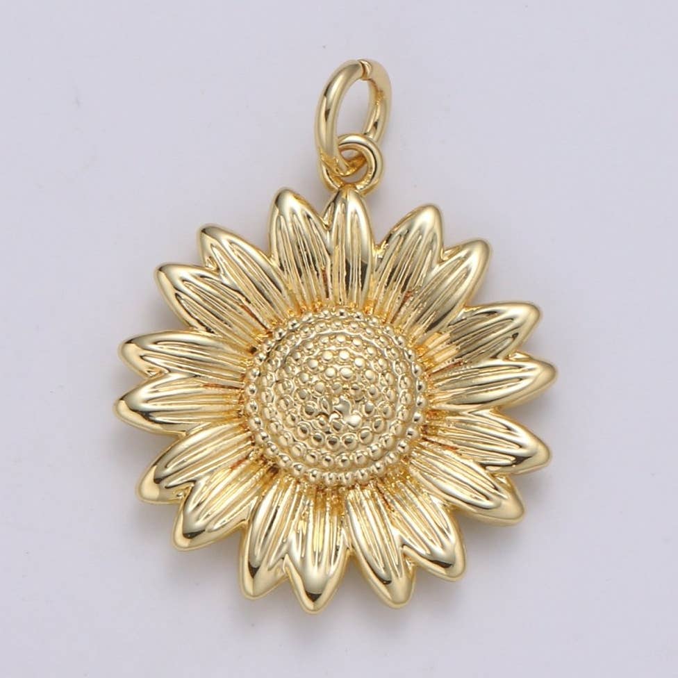 Sunflower Charm - Gold Filled