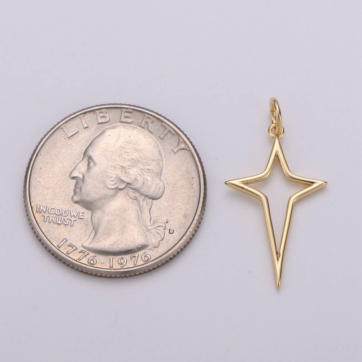Open North Star Charm - Gold Filled