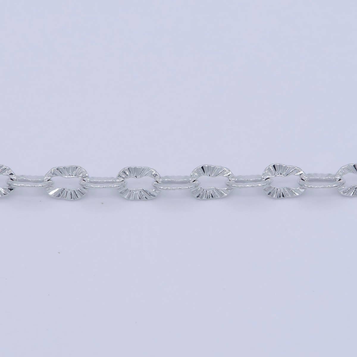 White Gold Filled 3mm Sunburst Cable Chain Necklace - 18"