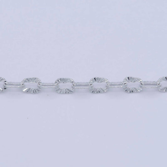 White Gold Filled 3mm Sunburst Cable Chain Necklace - 18"