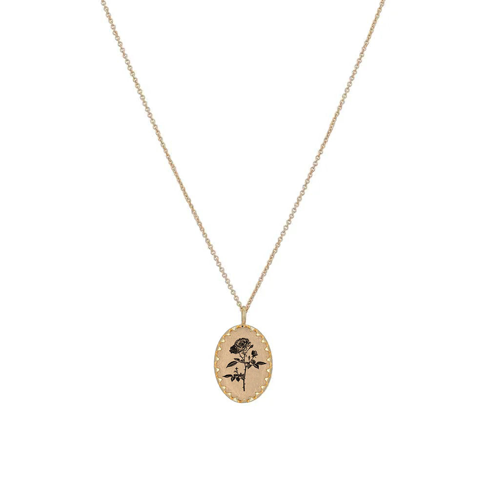 Victoria Gold Vermeil Graphic Pendant Necklace - Rose