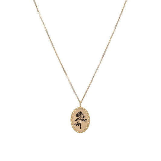 Victoria Gold Vermeil Graphic Pendant Necklace - Rose