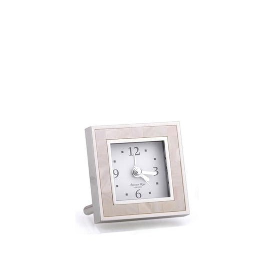 Mother of Pearl + Silver Alarm Clock