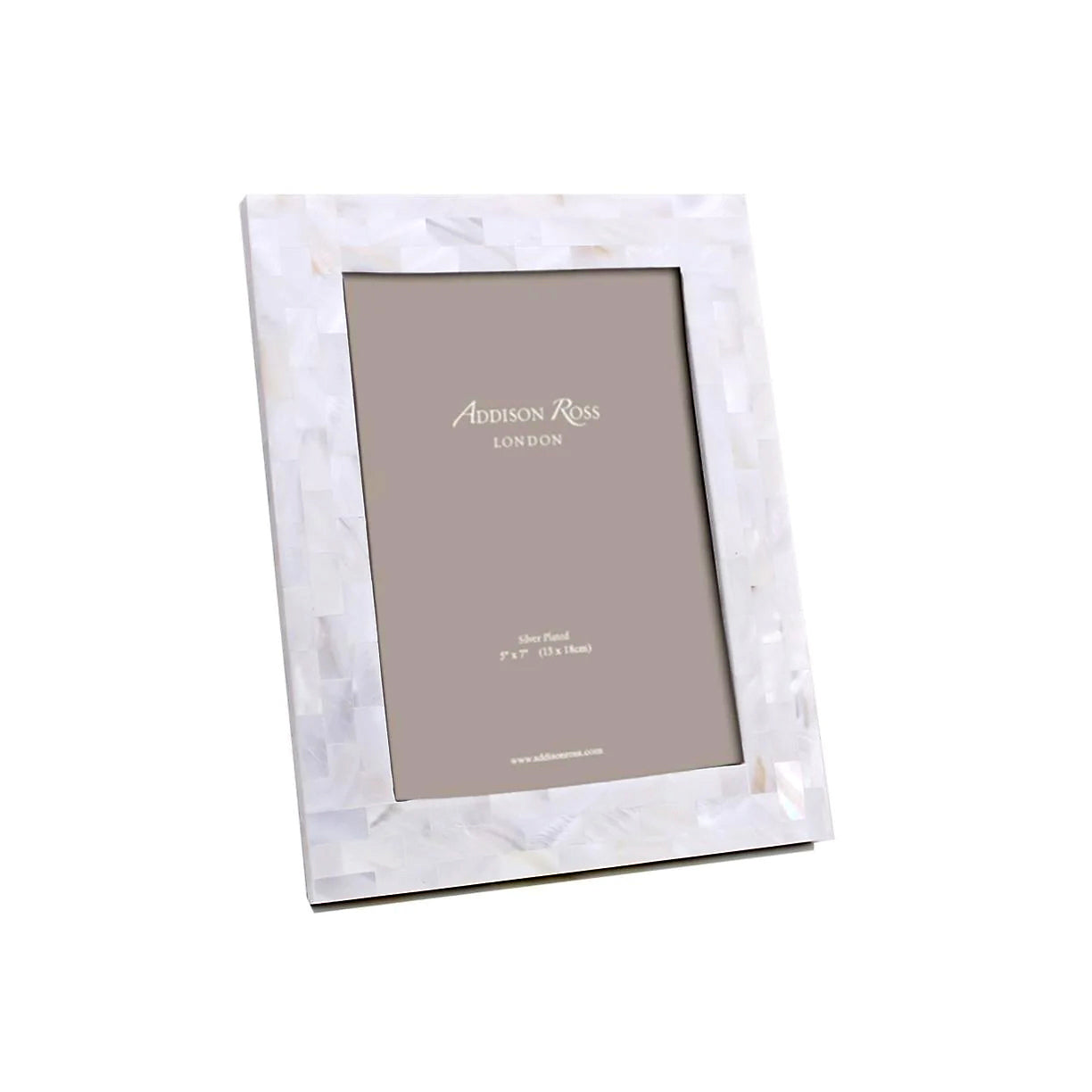 4x6 Mother of Pearl Checkerboard Picture Frame - White