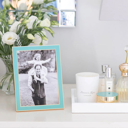 5x7 Enamel + Gold Picture Frame - Aqua