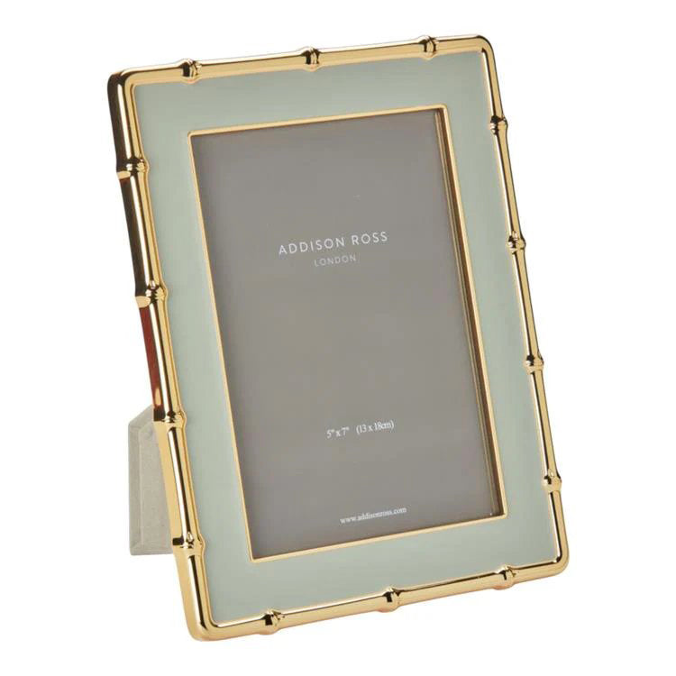 5x7 Sage Enamel + Gold Bamboo Picture Frame