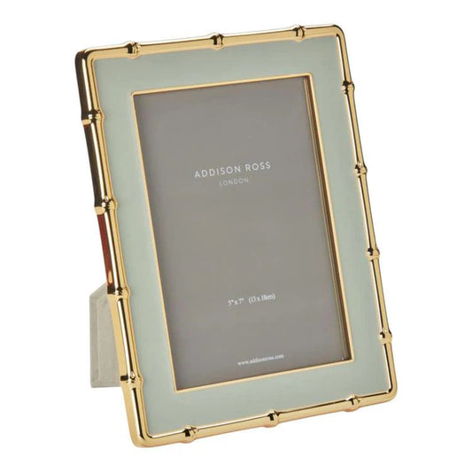 5x7 Sage Enamel + Gold Bamboo Picture Frame