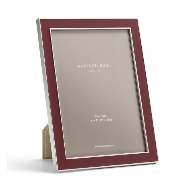 5x7 Enamel + Silver Picture Frame - Cherry