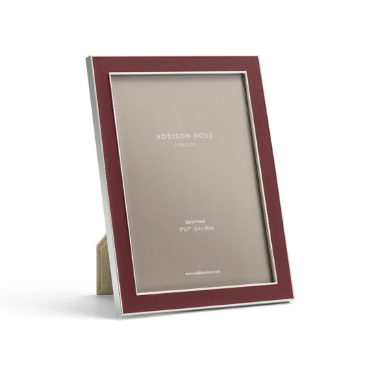 4x6 Enamel + Silver Picture Frame - Cherry
