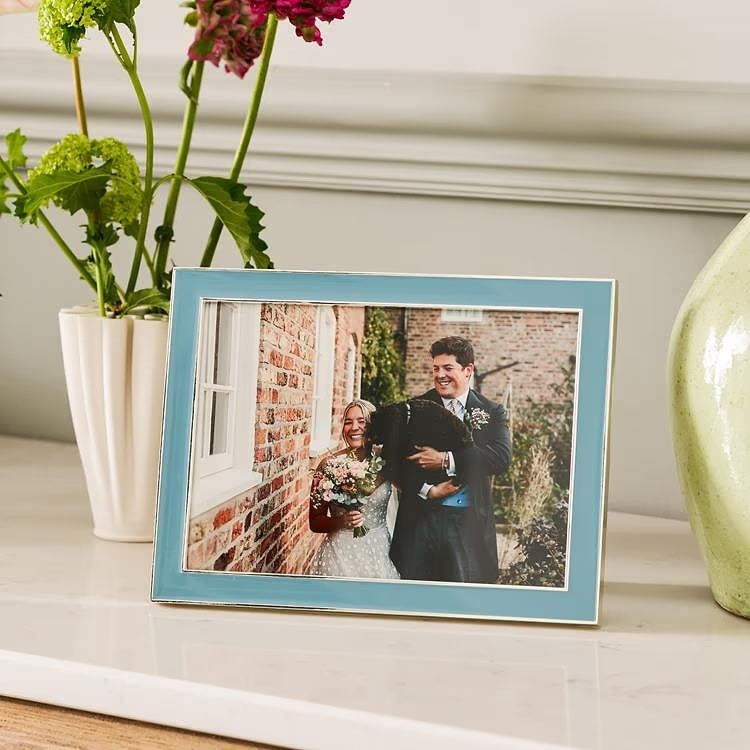 5x7 Enamel + Silver Picture Frame - Chambray