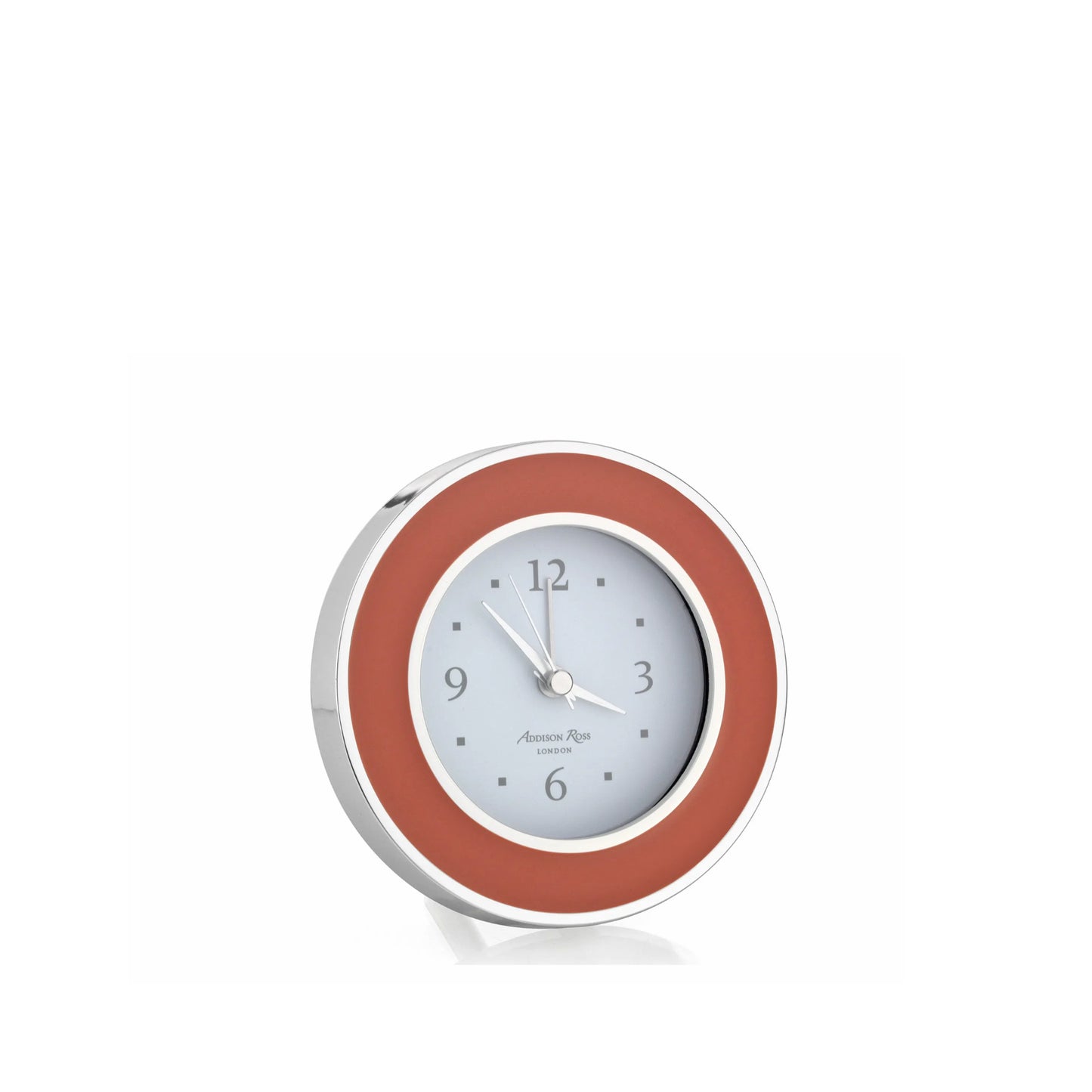 Enamel + Silver Alarm Clock - Orange