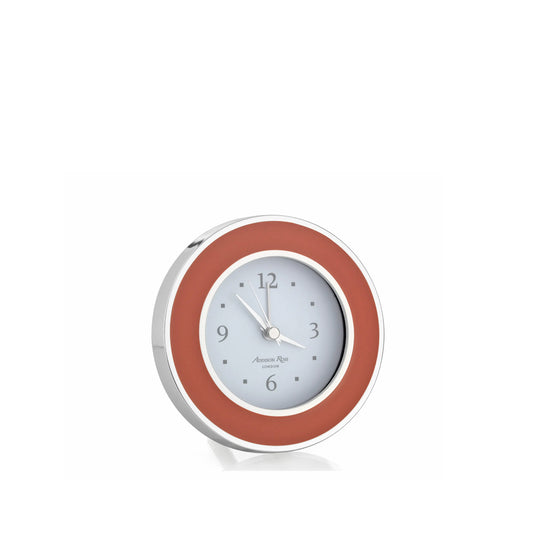 Enamel + Silver Alarm Clock - Orange