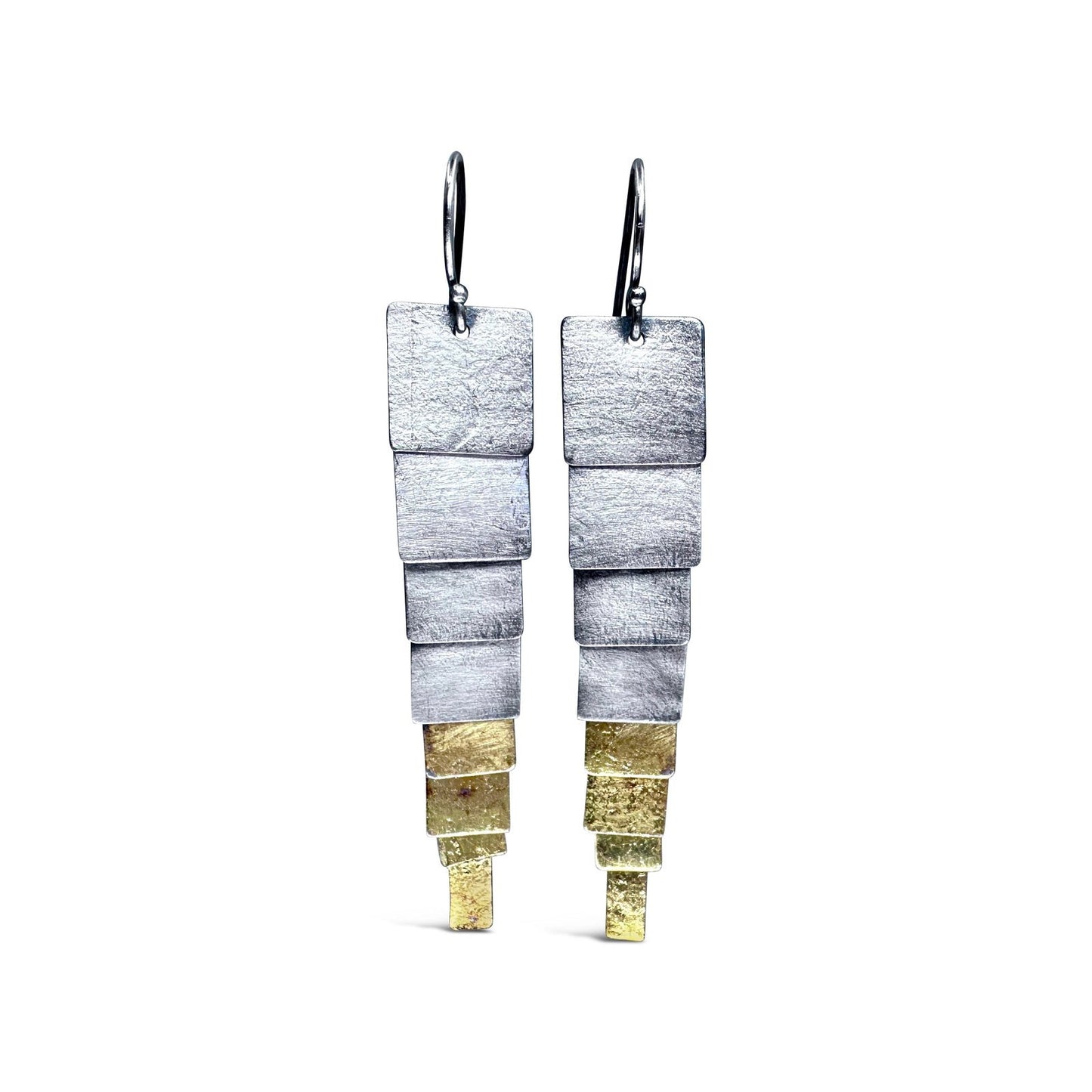 Mixed-Metal ‘Square Pivot’ Drop Earrings