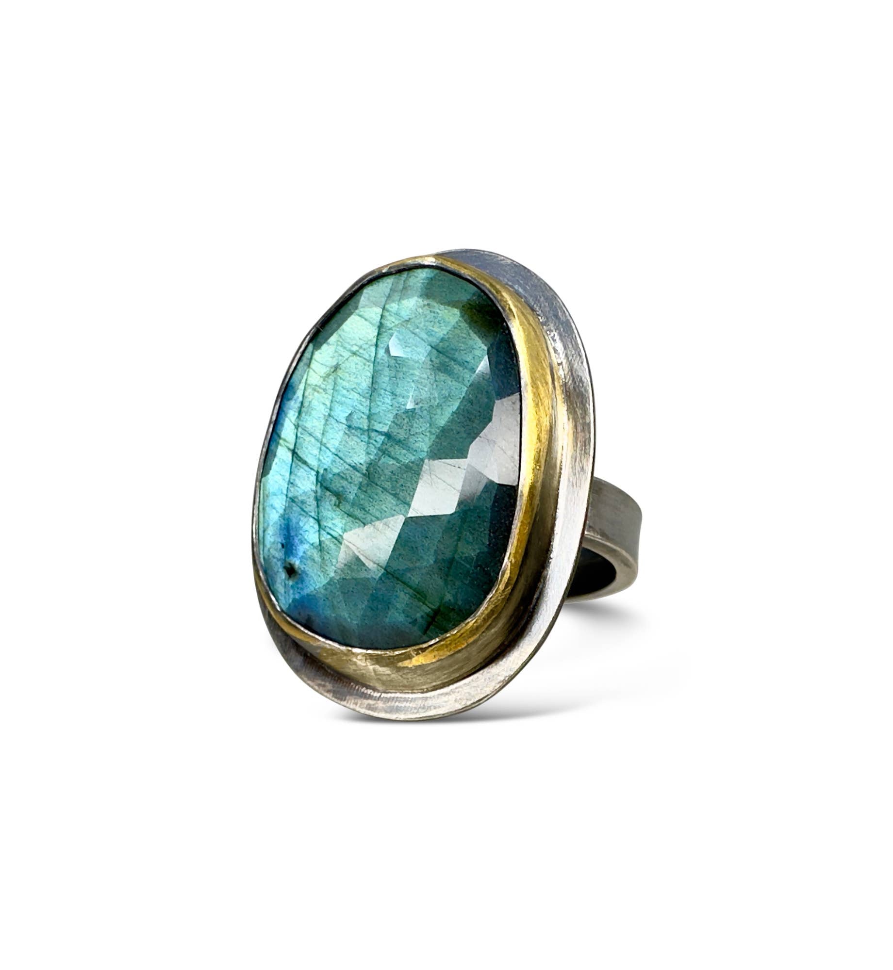 Mixed Metal ‘Labradorite Slab’ Cocktail Ring