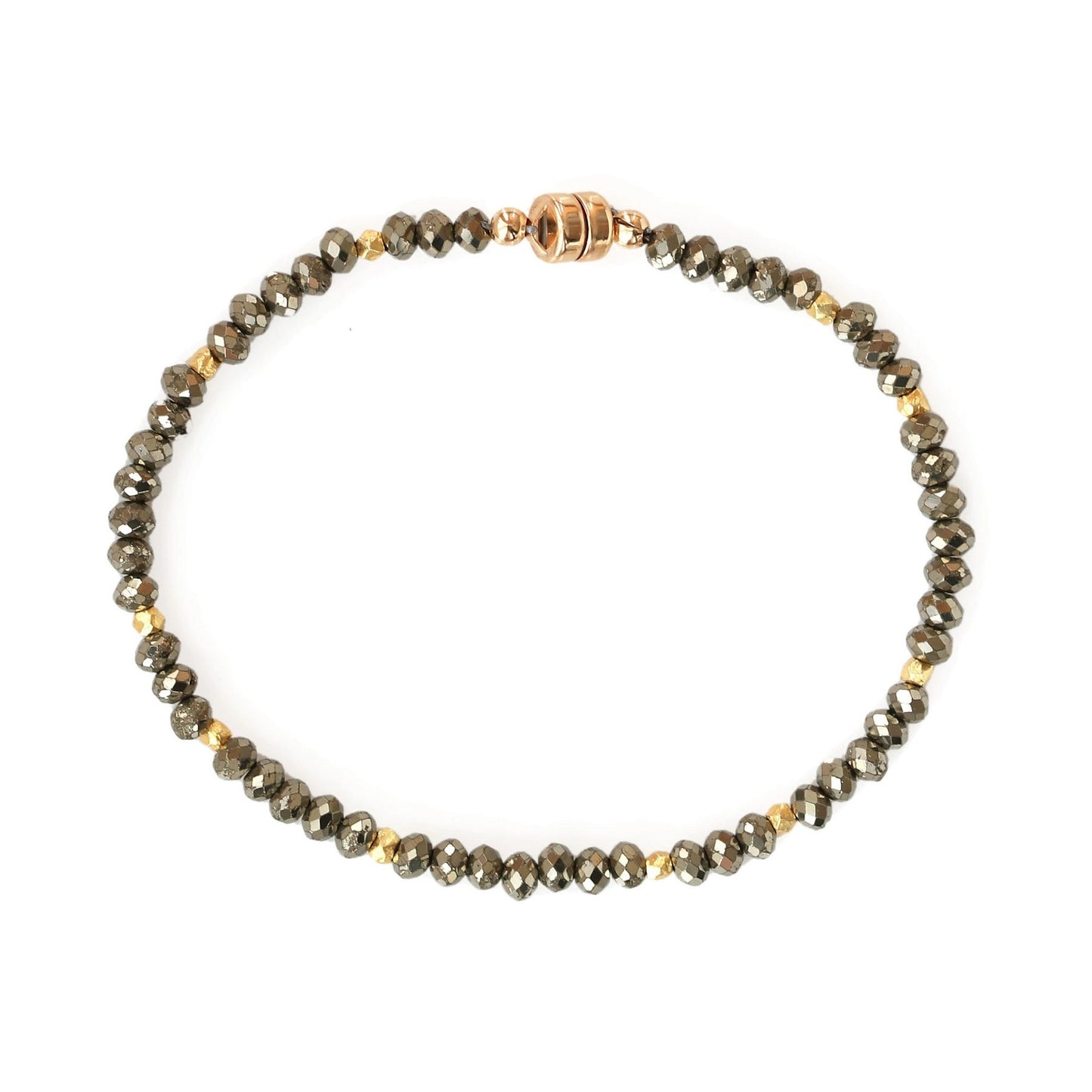 Pyrite + Gold Beads Bracelet