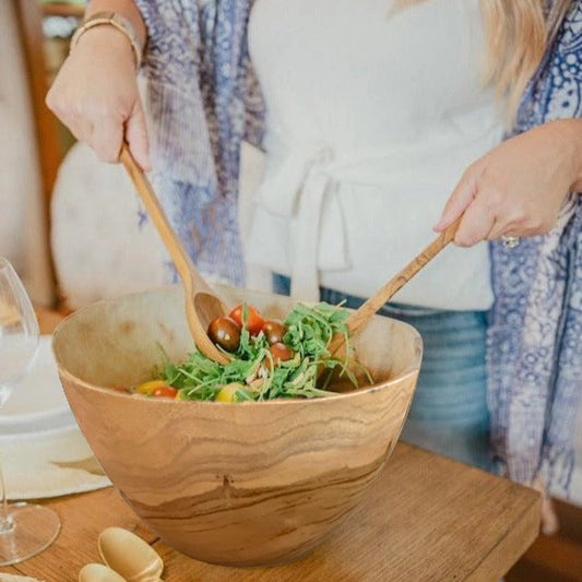 Acacia Salad Bowl + Serving Set