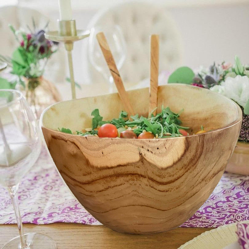 Acacia Salad Bowl + Serving Set