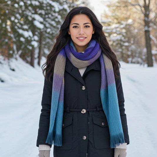 Baby Alpaca Plaid Scarf - Nightfall