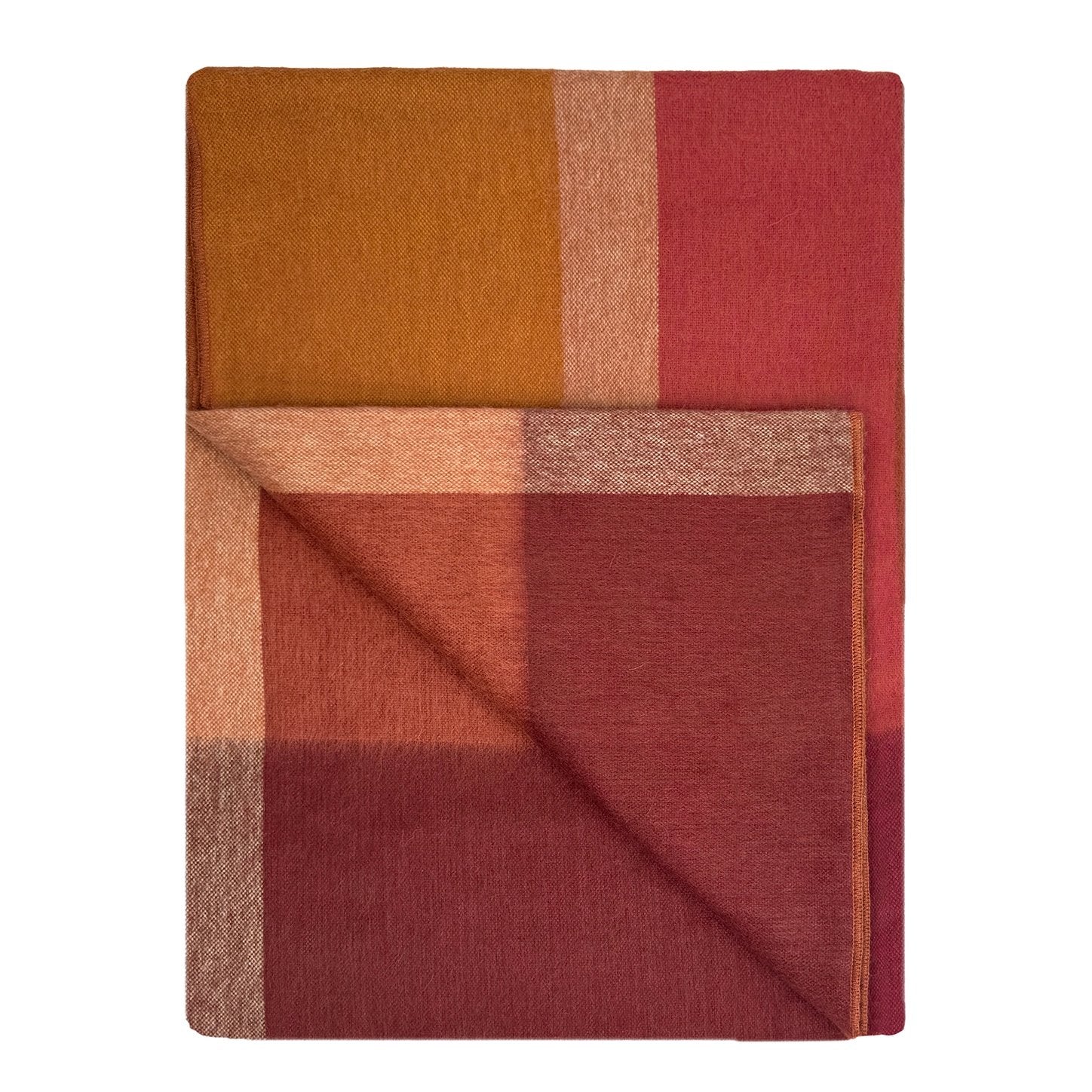 Alpaca Blend Geometric Throw Blanket - Amber