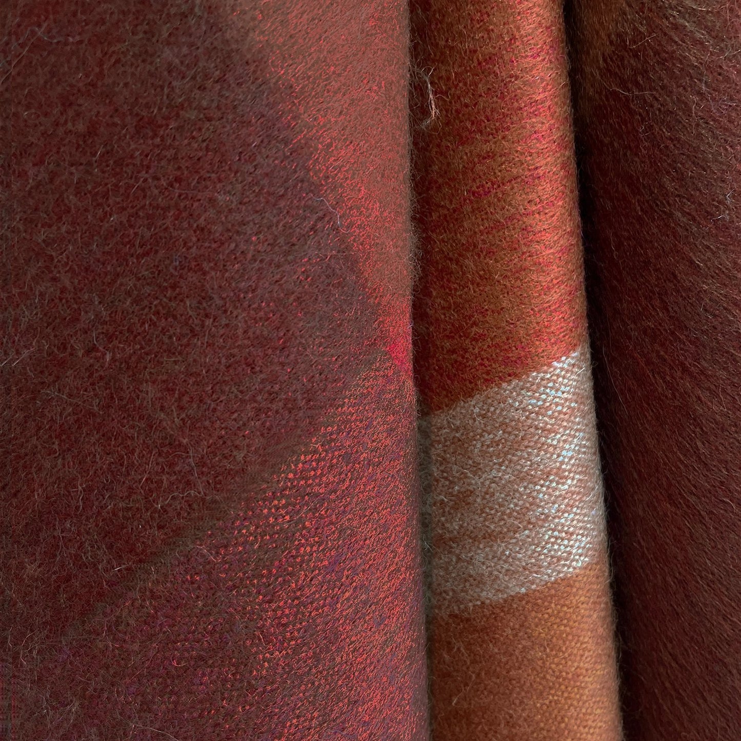 Alpaca Blend Geometric Throw Blanket - Amber