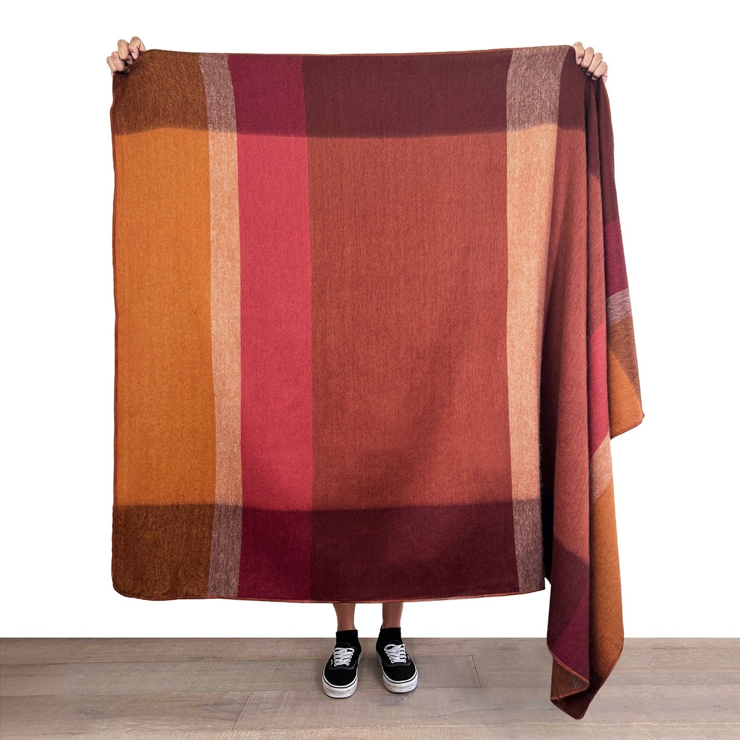 Alpaca Blend Geometric Throw Blanket - Amber