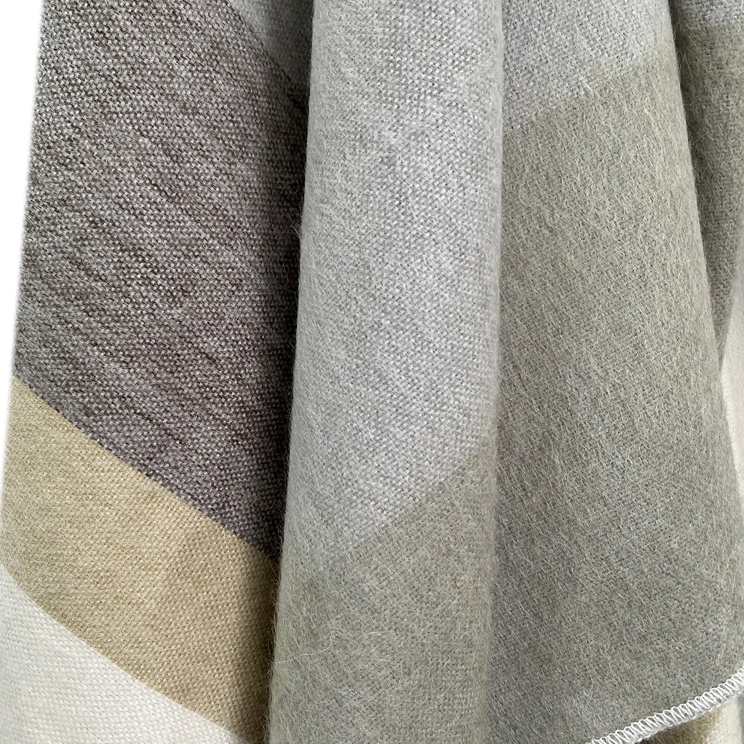 Alpaca Blend Geometric Throw Blanket - Salt Flat