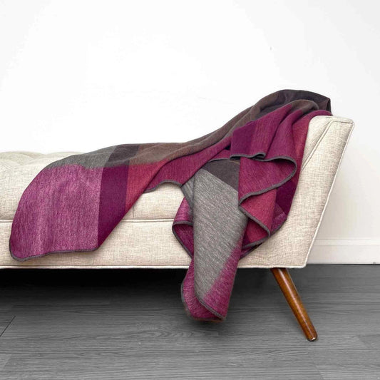 Alpaca Blend Geometric Throw Blanket - Sunset